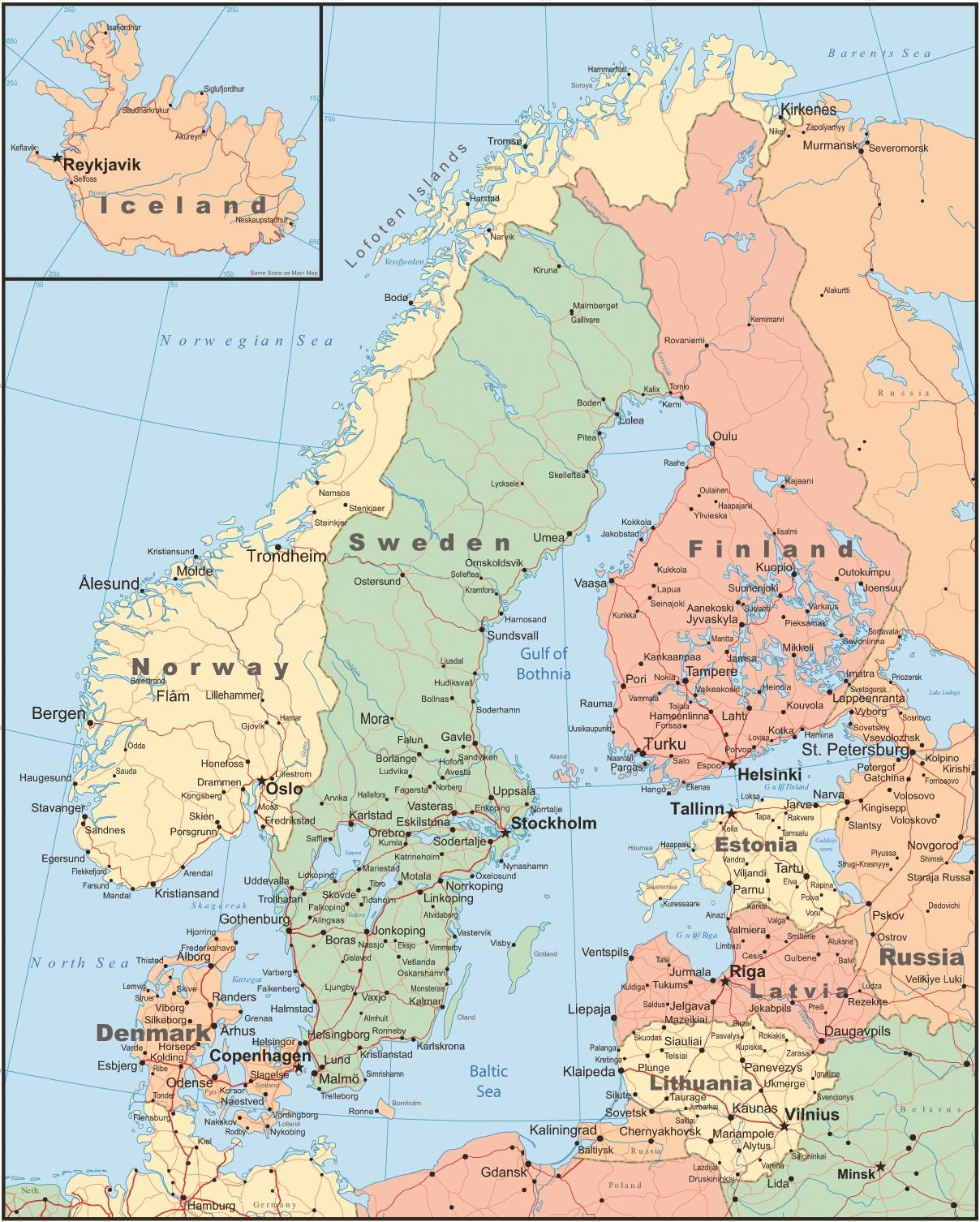 デンマーク国地図 地図のデンマークおよび周辺諸国 北欧のヨーロッパ