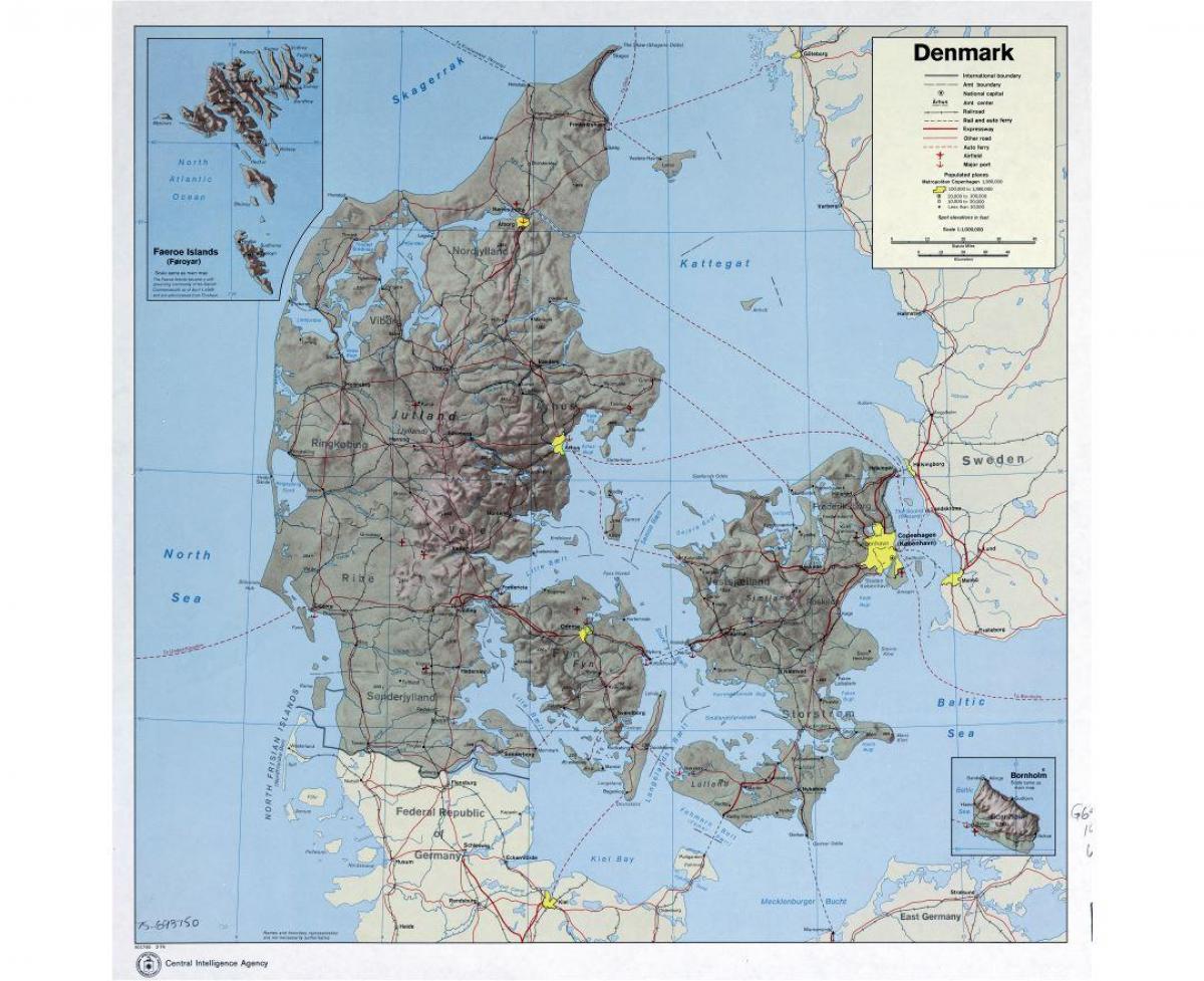 デンマークの空港地図 国際空港ではデンマーク図 北欧のヨーロッパ