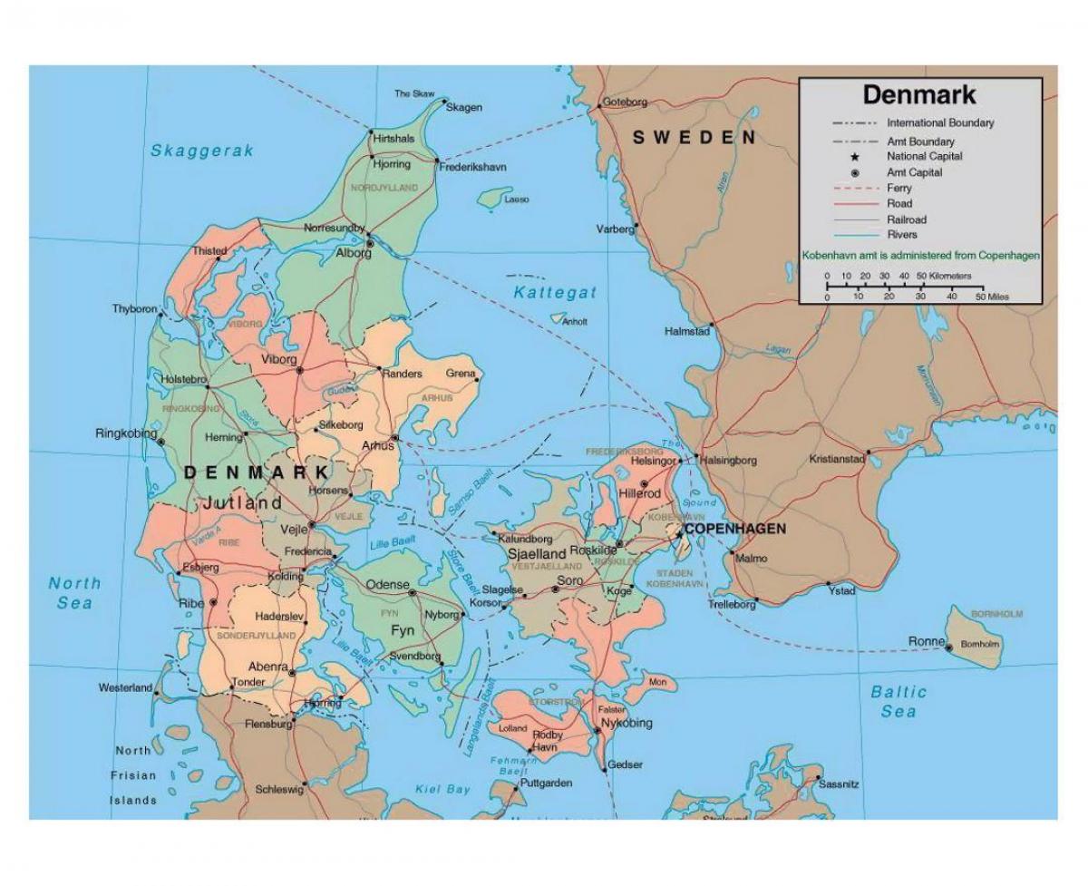 地図のデンマーク 詳細地図のデンマーク北部欧州 欧州