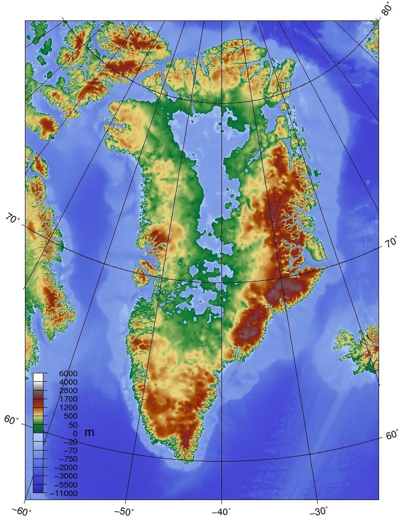 地図デンマークの地形