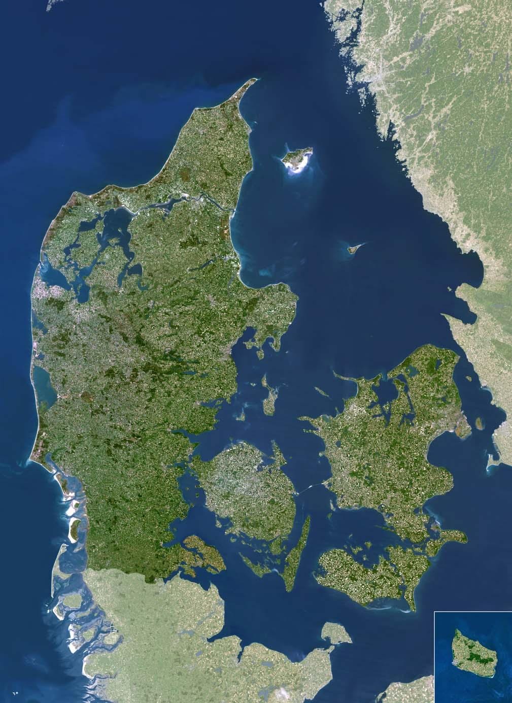 地図のデンマーク衛星 