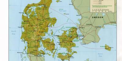 デンマークの政治地図 地図のデンマークの政治的 北欧のヨーロッパ
