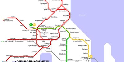 地図デンマークのメトロ 
