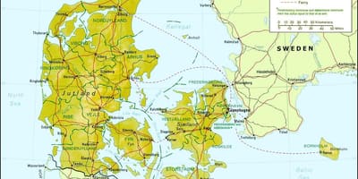 地図デンマークの地理学 
