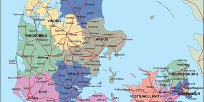地図のデンマーク政治 