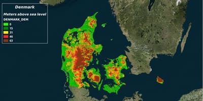 地図デンマークの気候 