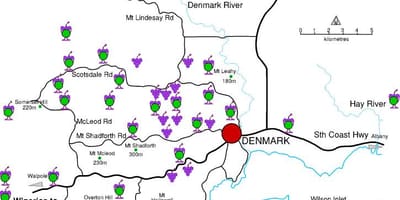 地図のデンマークワイナリー 