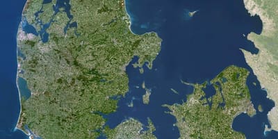 地図のデンマーク衛星 