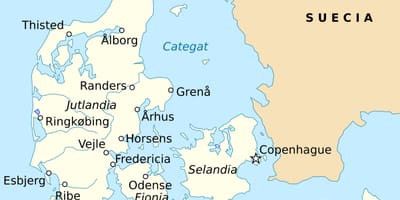 地図のフレデリシアデンマーク