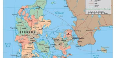 詳しい地図のデンマーク
