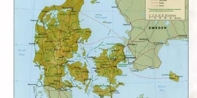 地図のデンマークの物理